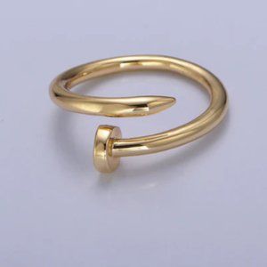 24K Gold Jesus Nail Ring - Stacking Ring